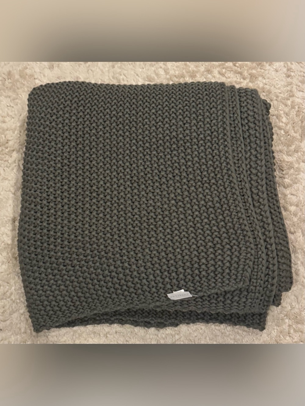 Casaluna Chunky Knit Throw in Charcoal